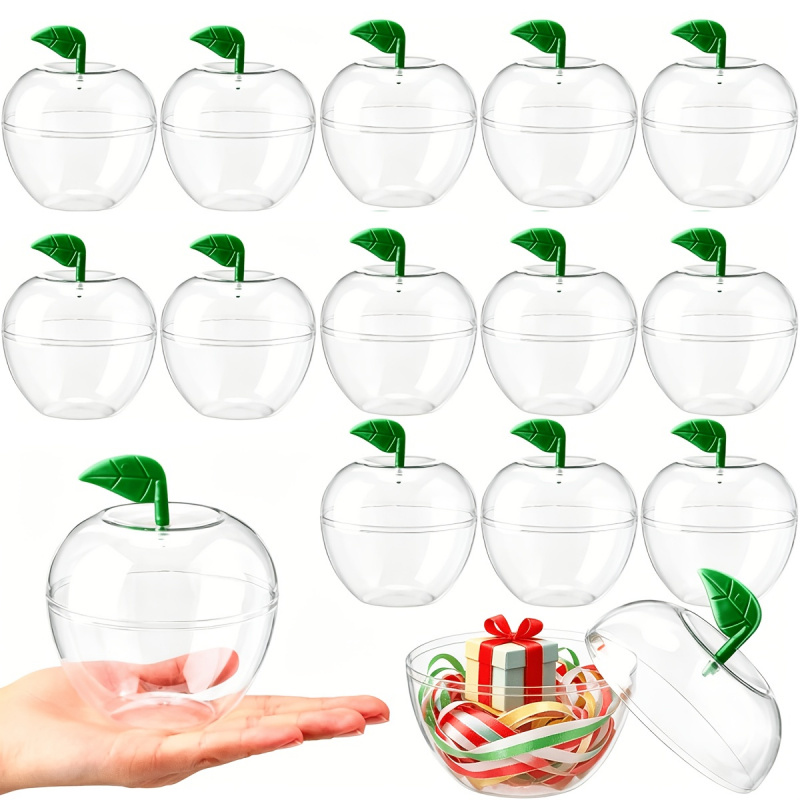 Event Party Box - 30 stuks doorzichtige, appelvormige plastic doosjes,