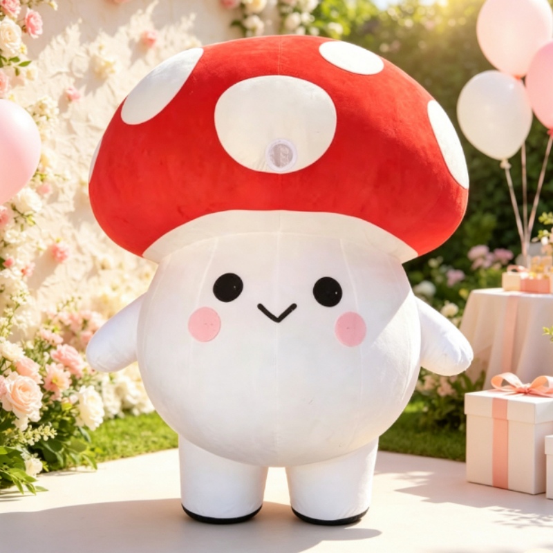 Event & Party Supply - Opblaasbaar paddenstoelmascottekostuum voor volwassenen, cartoonfiguur, loopkostuum,