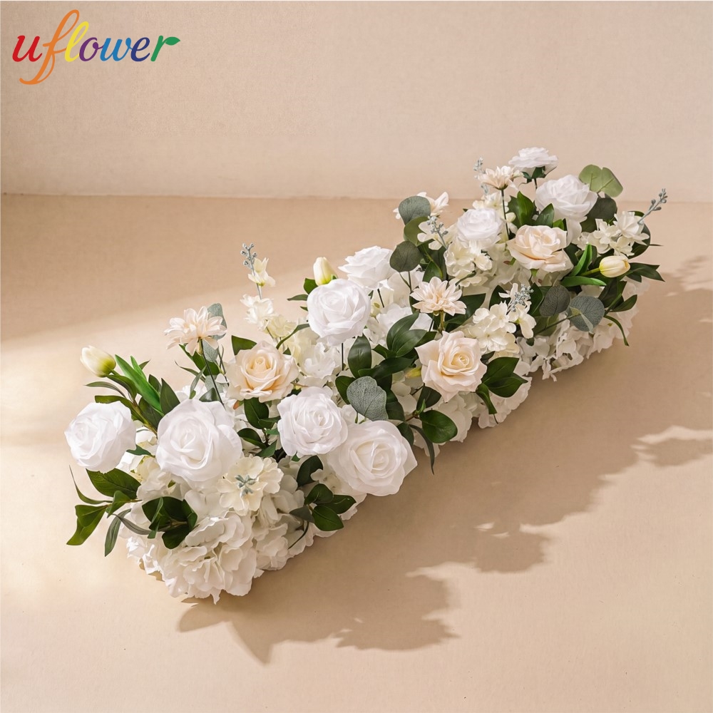 Flower Wall Panel - Uflower Rozen Groen Bloemenrij Lange Loper