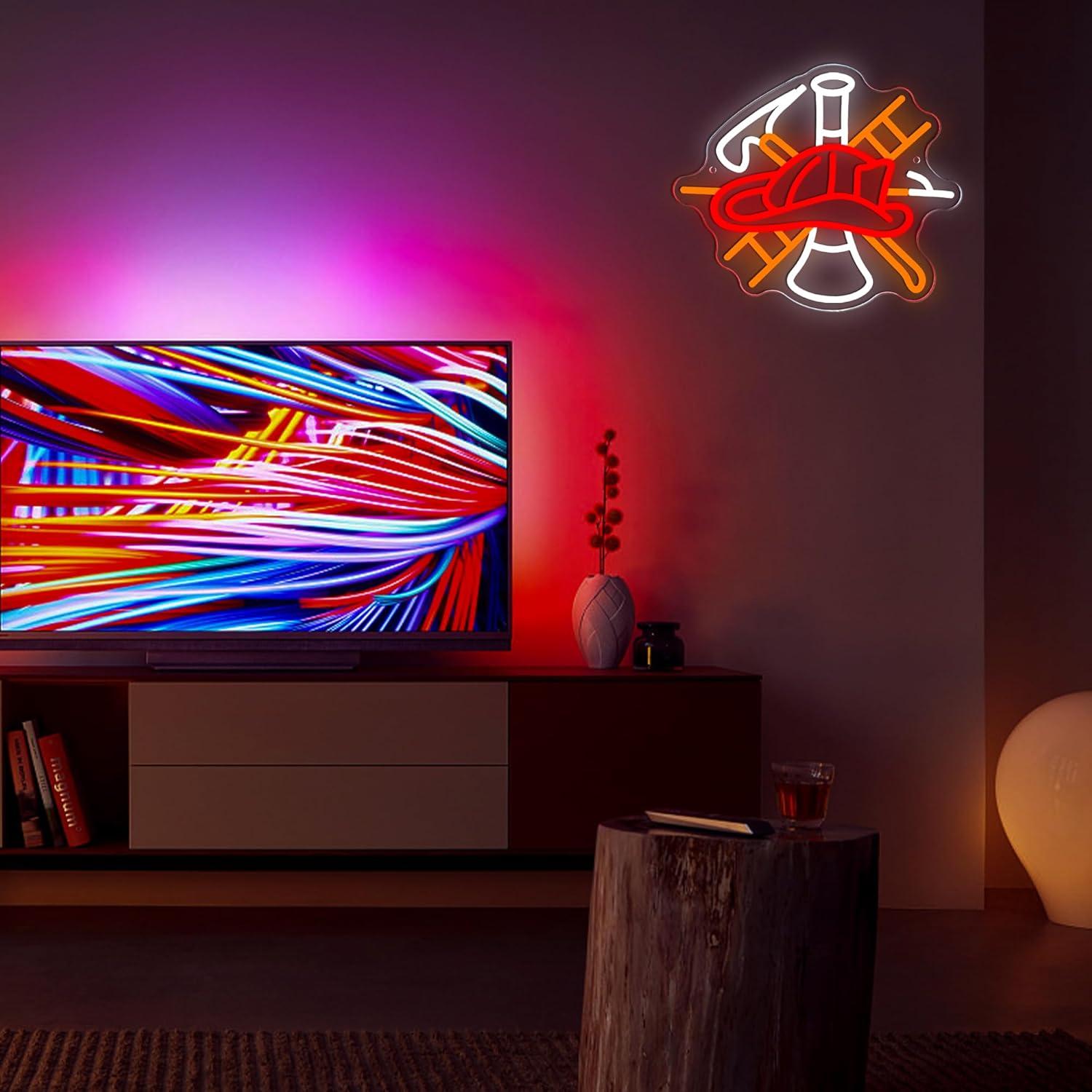 Brandweerman gasmasker neonrec - Neon Sign Party recensie en prijs