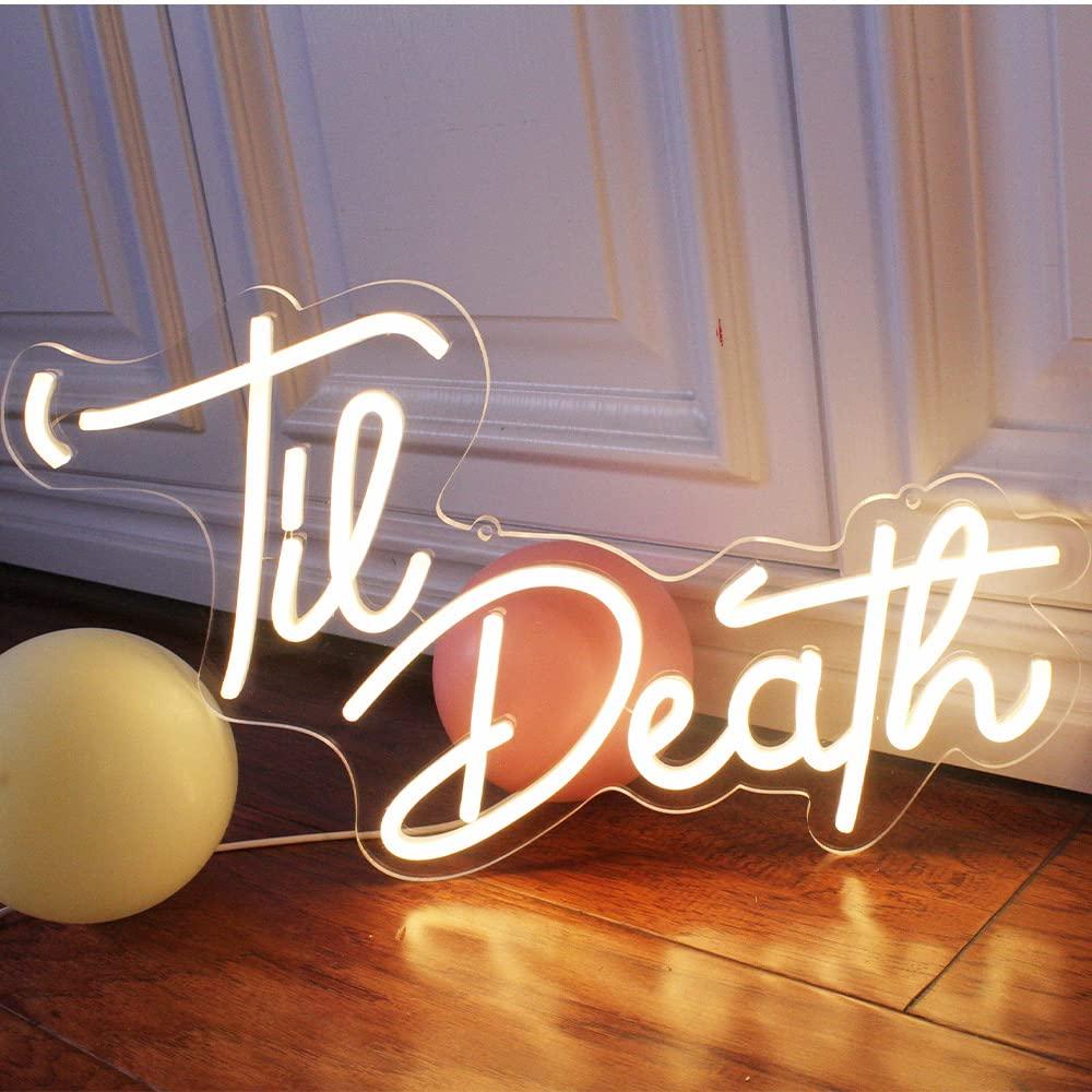 Til Death Neonreclames, dimbar - Neon Sign Party recensie en prijs