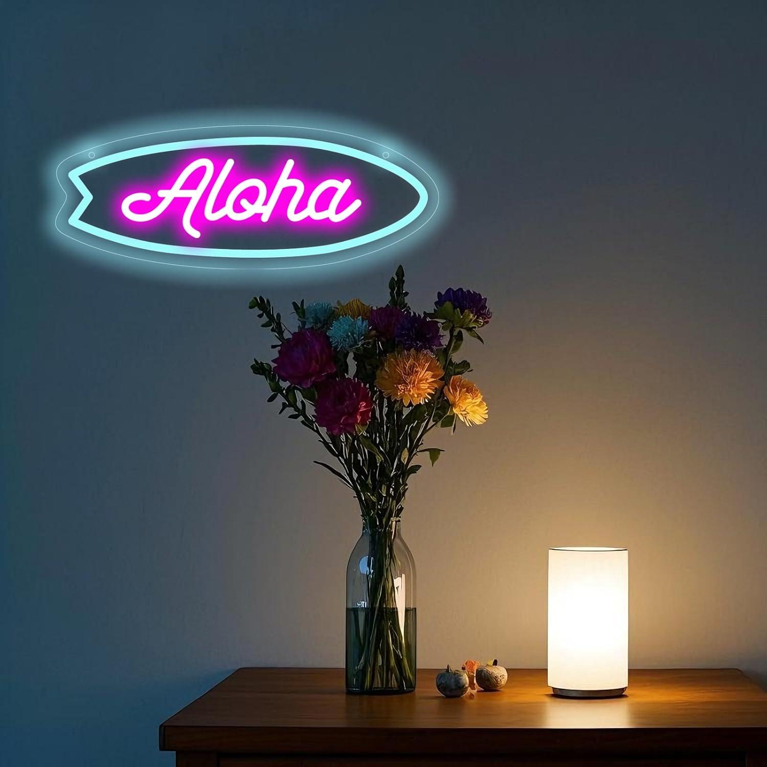 Aloha Surfplank Neonreclame, t - Neon Sign Party recensie en prijs