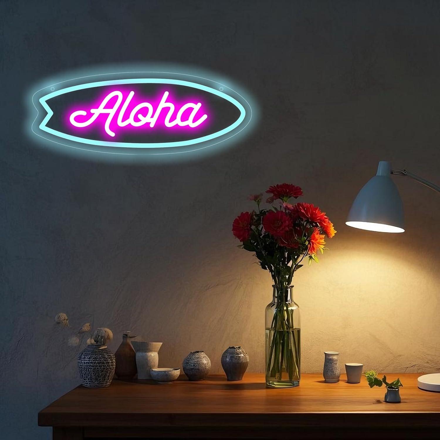 Aloha Surfplank Neonreclame, t - Neon Sign Party recensie en prijs