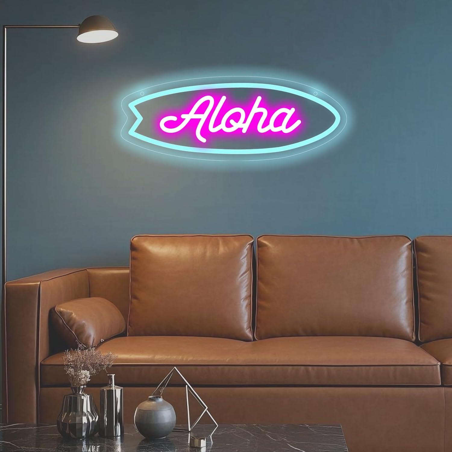 Aloha Surfplank Neonreclame, t - Neon Sign Party recensie en prijs